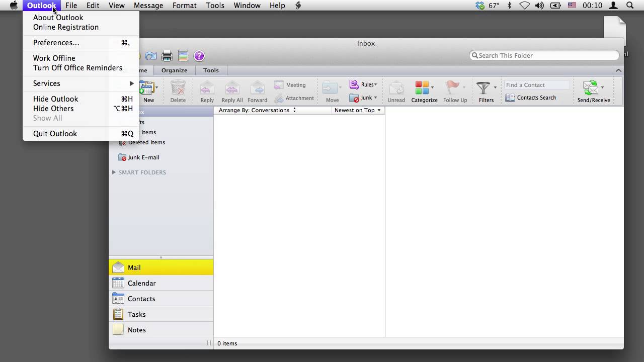 outlook for mac default email template